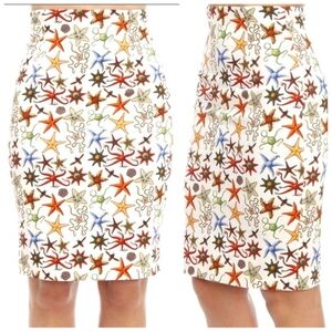 Authentic Tresor De La Mer Versace Sea Starfish High Waist Pencil Skirt